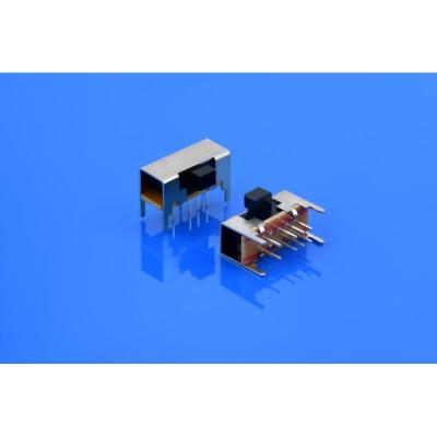 GH23D05 90 ° / 180 ° hướng xử lý, Công tắc trượt Double Pole Double Ném (DPDT), 3 vị trí, công tắc trượt SMD / DIP